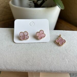 18K Real Gold Pink Floral
